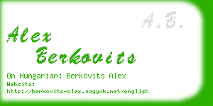 alex berkovits business card